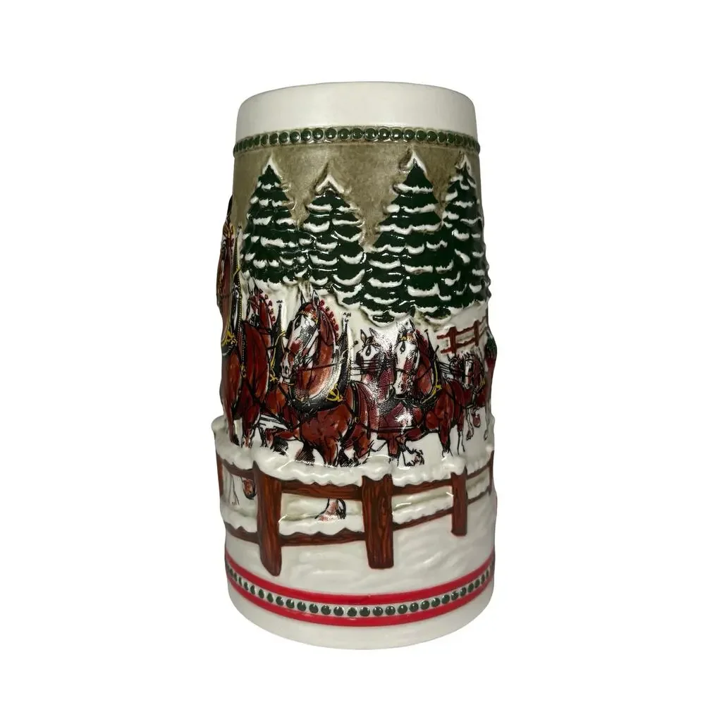Vintage 1984 Budweiser Holiday Clydesdale Beer Stein CS62 Ceramarte